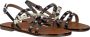 Ton & Ton Meisjes Platte sandalen Sh709 Zwart Leer - Thumbnail 6