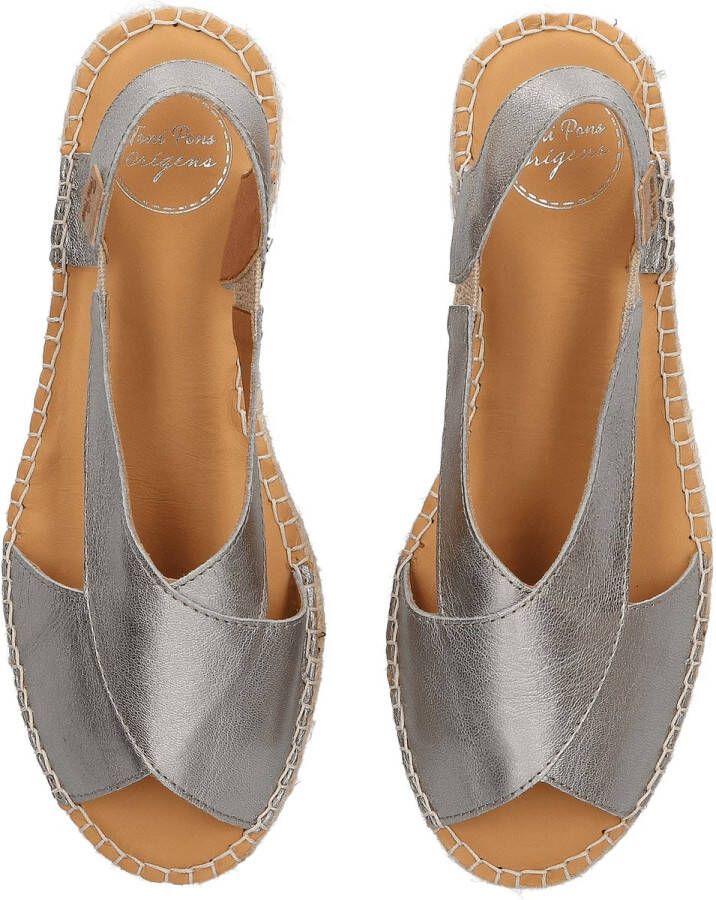 Toni Pons Elda-P Dames Espadrilles Acer Zilver Leer ELDAPacer