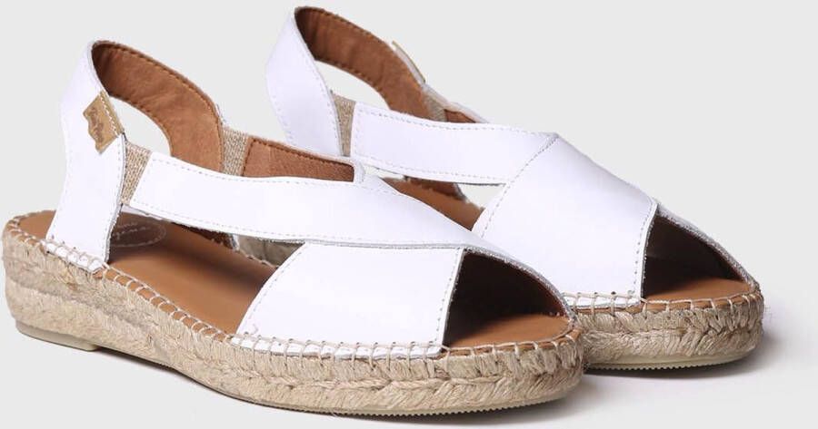 Toni Pons Elda-P Dames Espadrilles Blanc Wit Leer ELDAPblanc - Foto 6
