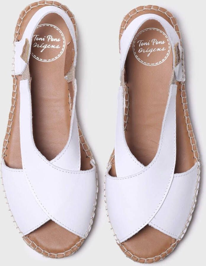 Toni Pons Elda-P Dames Espadrilles Blanc Wit Leer ELDAPblanc - Foto 7
