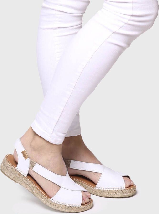 Toni Pons Elda-P Dames Espadrilles Blanc Wit Leer ELDAPblanc - Foto 9