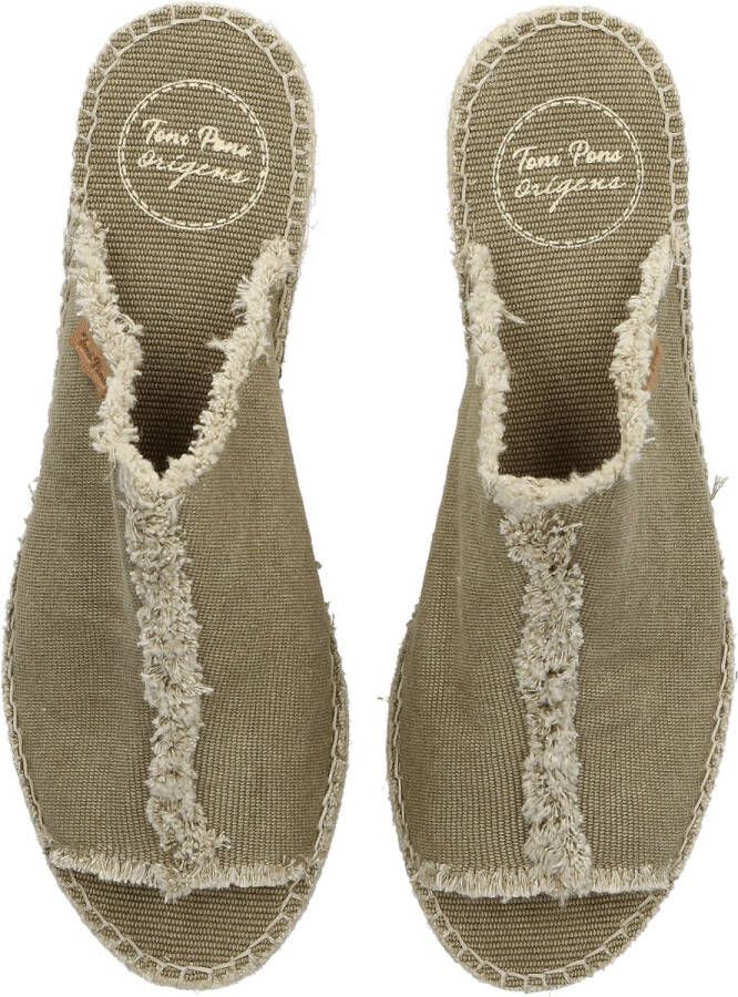 Toni Pons Itaca Dames Espadrilles Caqui Groen Textiel