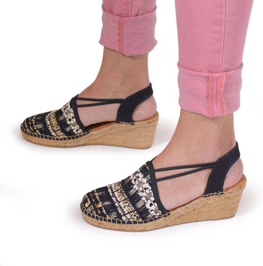 Toni Pons Tania-CC Dames Espadrilles Negre Zwart Textiel TANIACCnegre - Foto 6