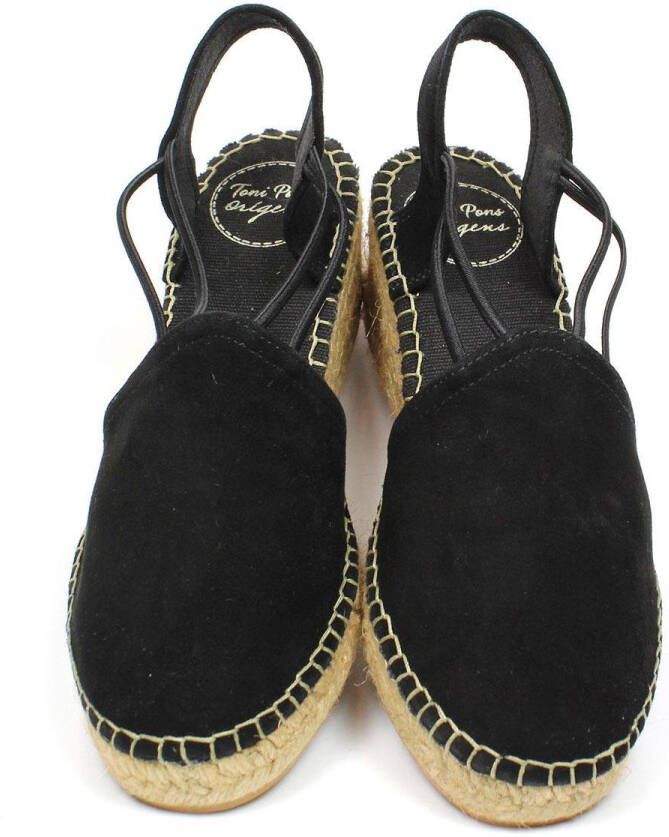 Toni Pons Tremp Dames Espadrilles met sleehak Zwart