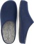 Travelin ' Be-Home Heren Sloffen Wollen Pantoffels Instappers met rubberen zool Navy Blauw - Thumbnail 3