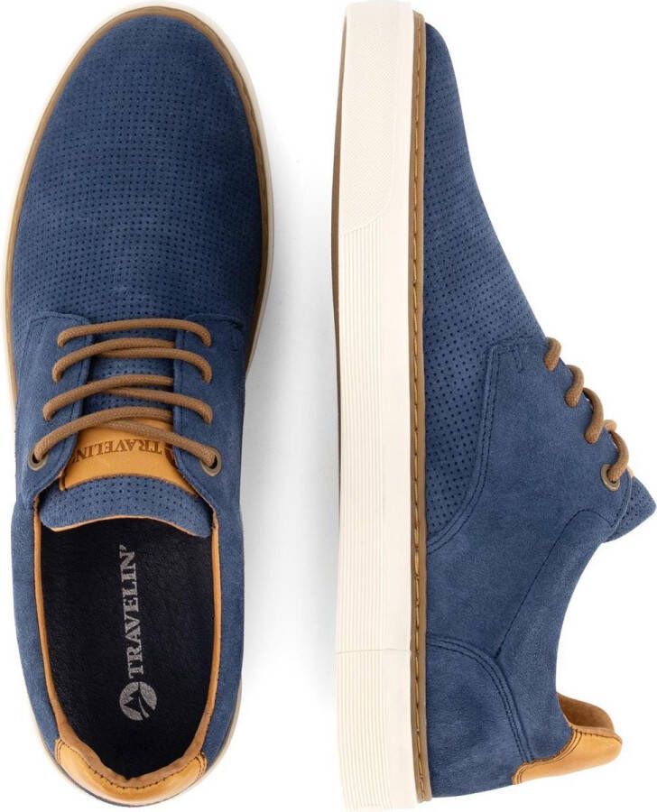 Travelin ' Chetton Suede leren herensneakers Veterschoenen Blauw leer