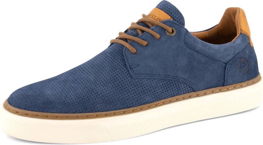 Travelin ' Chetton Suede leren herensneakers Veterschoenen Blauw leer