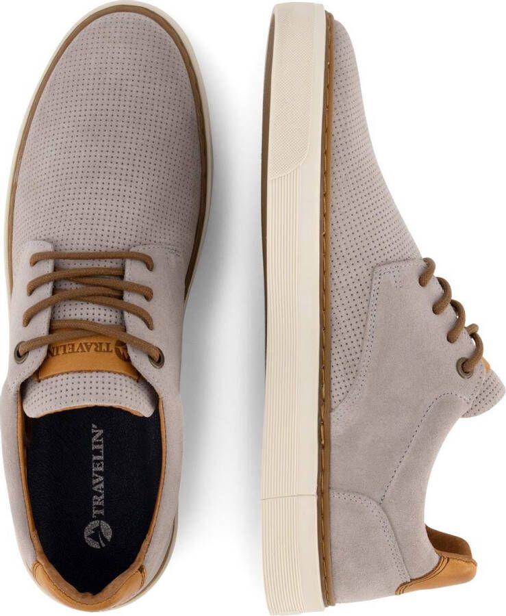 Travelin ' Chetton Suede leren herensneakers Veterschoenen Grijs leer