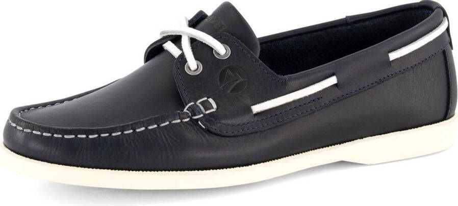 Travelin ' Exmouth Dames Leren Moccasins met veter Boot schoen Blauw Leer