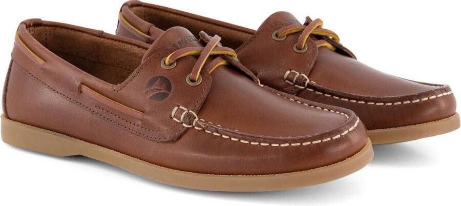 Travelin ' Exmouth Dames Leren Moccasins met veter Boot schoen Bruin Leer