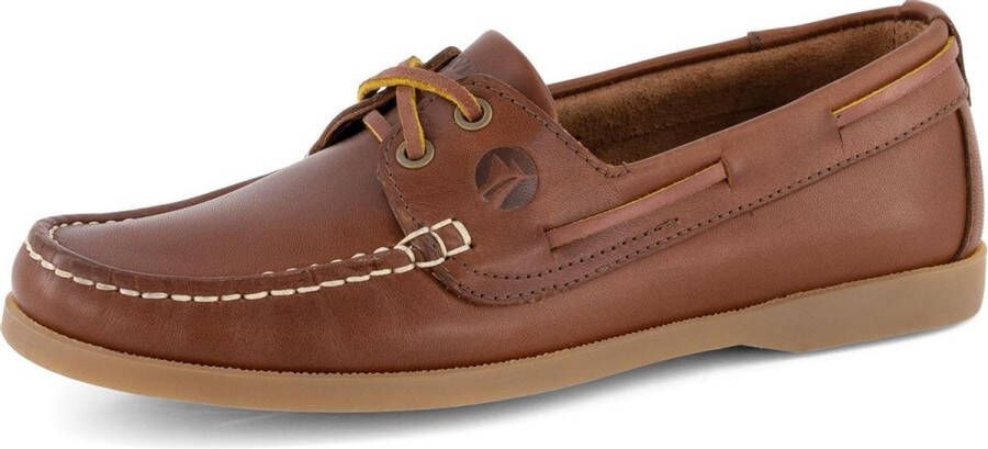 Travelin ' Exmouth Dames Leren Moccasins met veter Boot schoen Bruin Leer