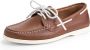 Travelin ' Exmouth Dames Leren Moccasins met veter Bootschoenen Instappers Cognac Bruin Leer - Thumbnail 6