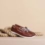 Travelin ' Exmouth Heren Leren Moccasins met veter Bootschoenen Instappers Cognac Bruin Leer - Thumbnail 9