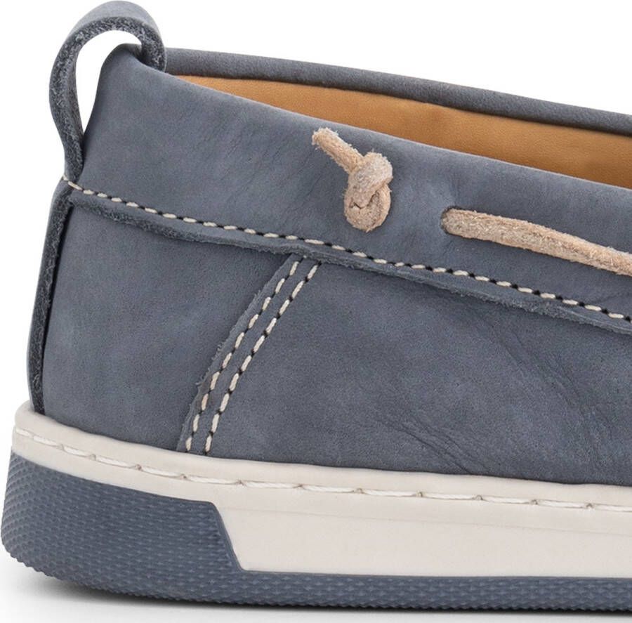 Travelin ' Falmouth Dames Leren Moccasins met veter Bootschoenen Instappers Blauw Leer