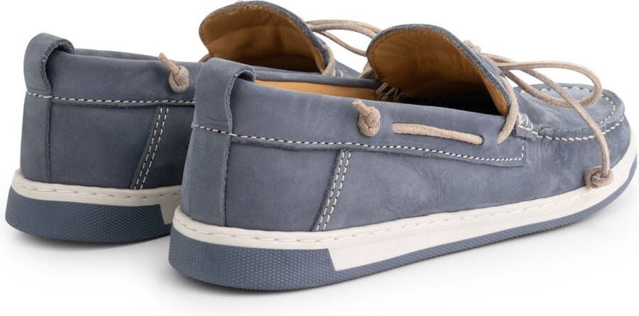 Travelin ' Falmouth Dames Leren Moccasins met veter Bootschoenen Instappers Blauw Leer - Foto 8