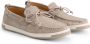 Travelin ' Falmouth Dames Leren Moccasins met veter Bootschoenen Instappers Grijs Leer - Thumbnail 7