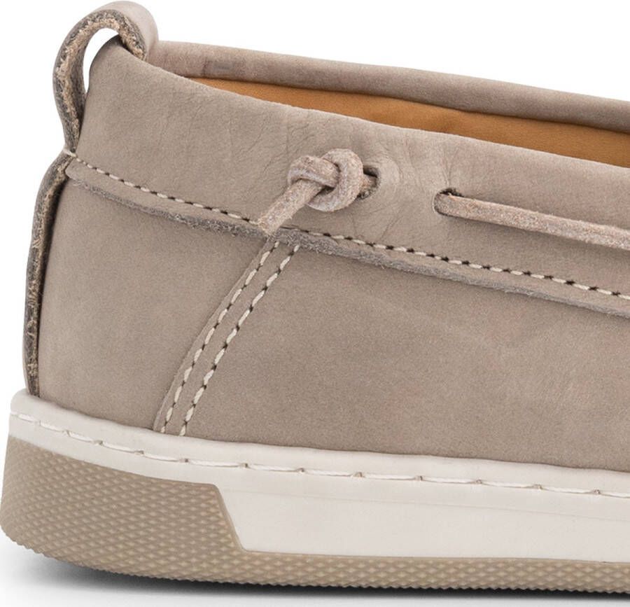 Travelin ' Falmouth Dames Leren Moccasins met veter Bootschoenen Instappers Grijs Leer