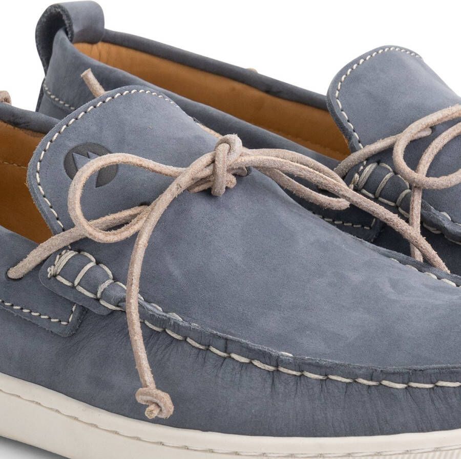 Travelin ' Falmouth Heren Leren Moccasins met veter Bootschoenen Instappers Blauw Leer - Foto 3