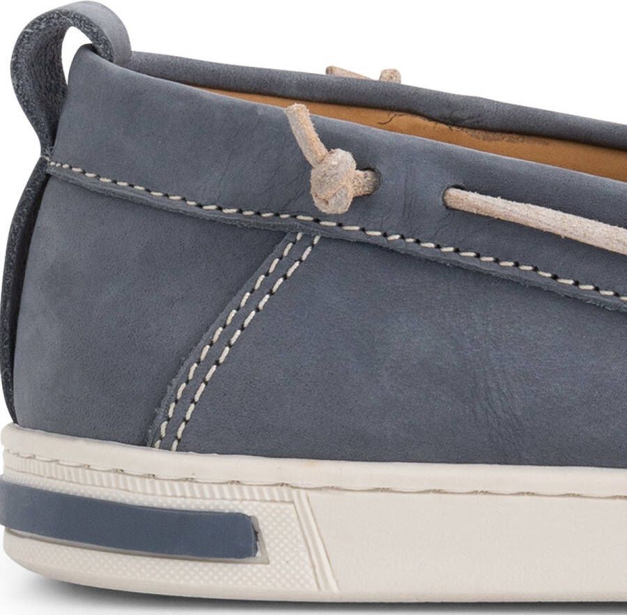 Travelin ' Falmouth Heren Leren Moccasins met veter Bootschoenen Instappers Blauw Leer - Foto 5