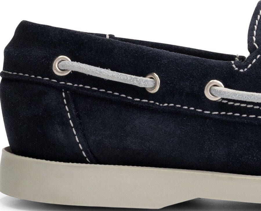 Travelin ' Foss Kids Mocassins zomerschoenen kinderen Donkerblauw suede leer