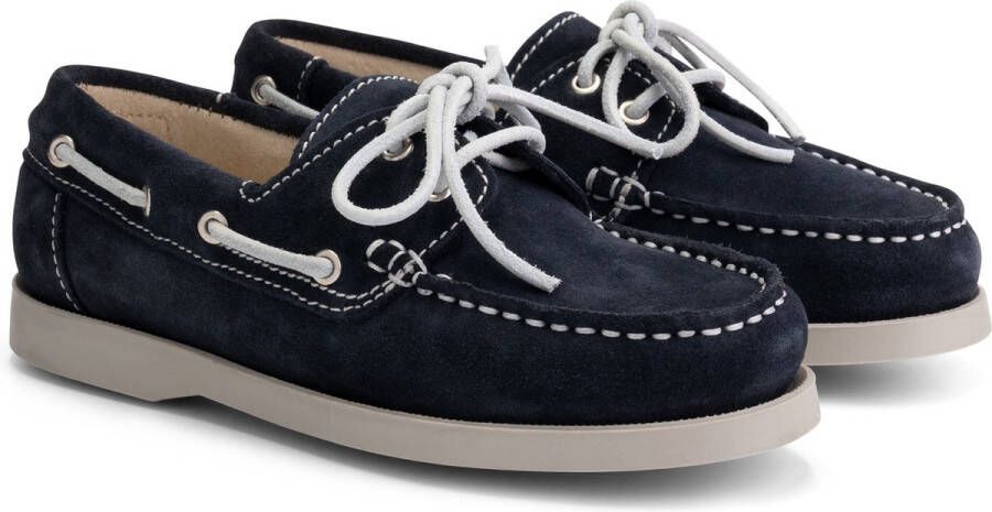 Travelin ' Foss Kids Mocassins zomerschoenen kinderen Donkerblauw suede leer