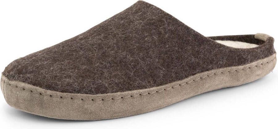 Travelin ' Get-Home Dames Slip-On sloffen Wollen pantoffels Suede zool Bruin