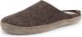 Travelin ' Get Home Dames Slip On sloffen Wollen pantoffels Suede zool Bruin - Thumbnail 3