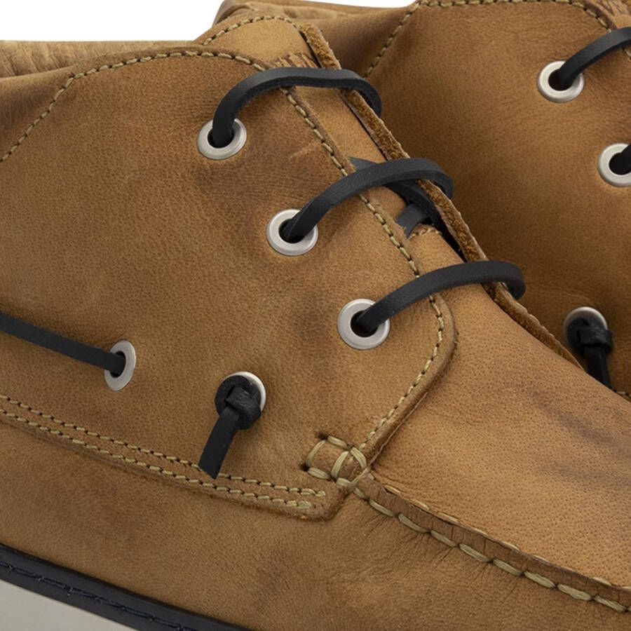 Travelin ' Helford hoge zomerschoenen heren leren Mocassins hoog Veterschoenen mannen Lichtbruin leer