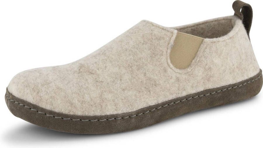 Travelin ' In-Home Dames Sloffen Wollen Pantoffels Suede zool Beige