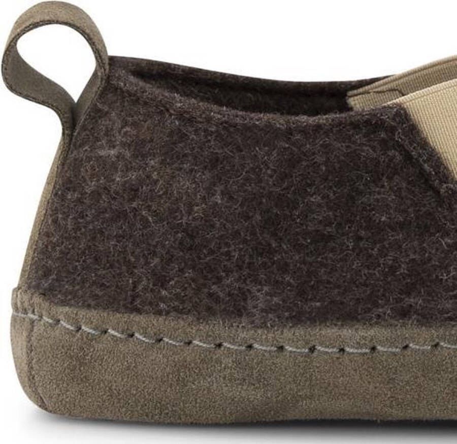 Travelin ' In-Home Dames Sloffen Wollen Pantoffels Suede zool Bruin