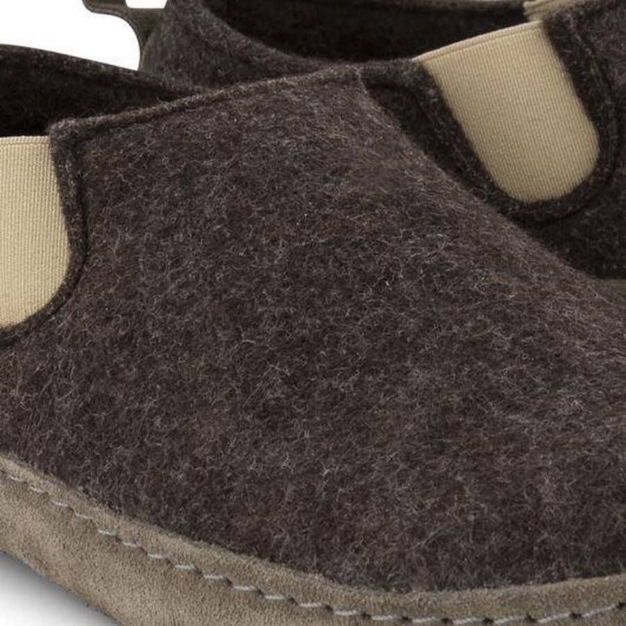 Travelin ' In-Home Dames Sloffen Wollen Pantoffels Suede zool Bruin