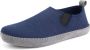 Travelin ' In-Home Heren Sloffen Wollen Pantoffels Instappers met suède zool Marine Blauw - Thumbnail 6