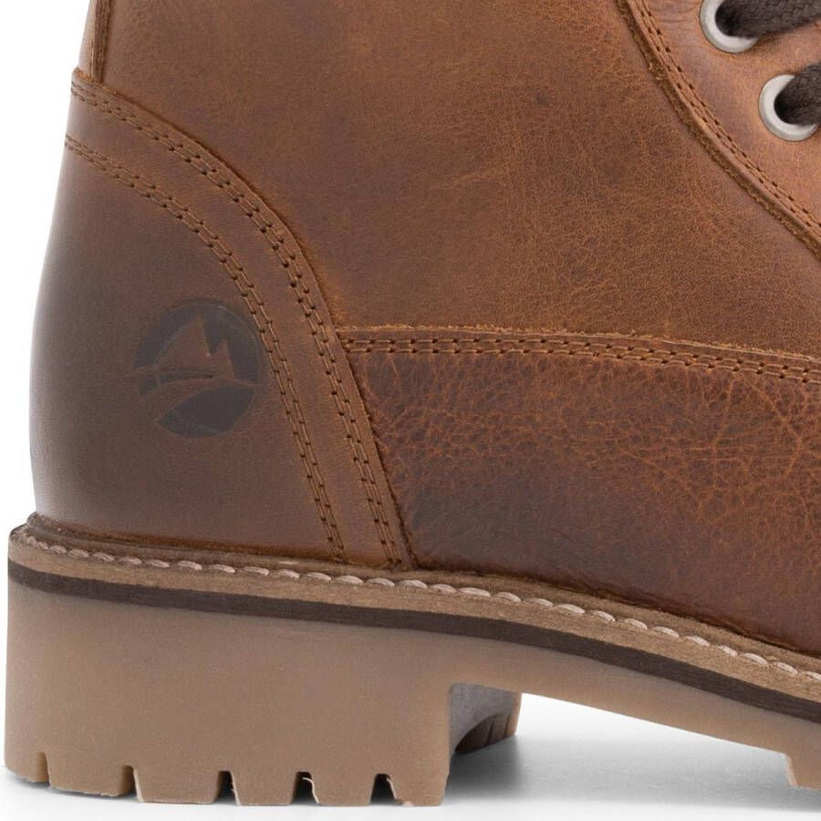 Travelin ' Kvinlog Dames Leren Veterschoenen Wol gevoerde boots Cognac leer