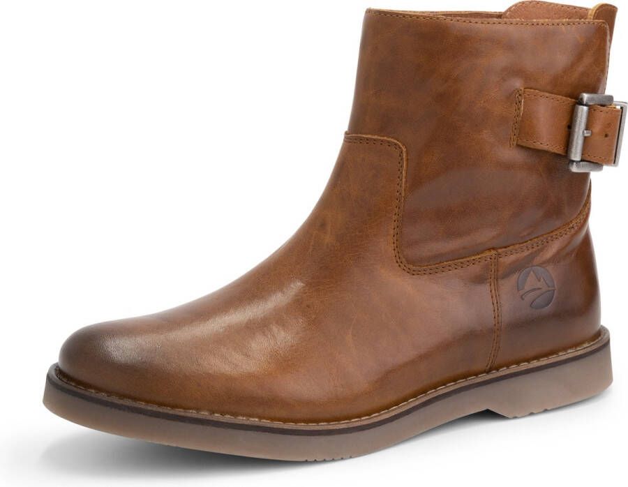 Travelin ' Louargat Dames Leren Enkellaarsjes Boots vrouwen Cognac Bruin Leer