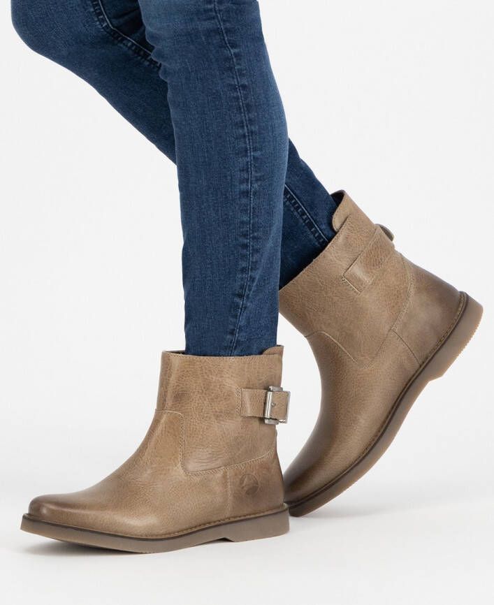 Travelin ' Louargat Dames Leren Enkellaarsjes Boots vrouwen Taupe Leer