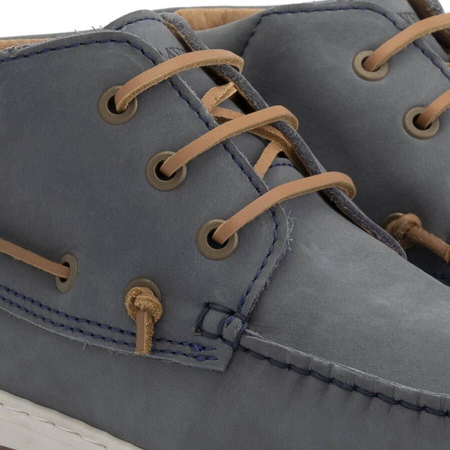 Travelin ' Maenporth hoge zomerschoenen dames leren Mocassins hoog Veterschoenen vrouwen blauw leer