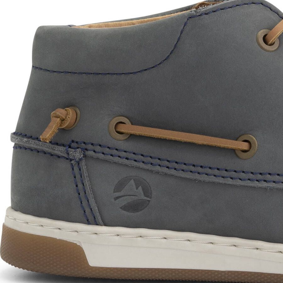 Travelin ' Maenporth hoge zomerschoenen dames leren Mocassins hoog Veterschoenen vrouwen blauw leer