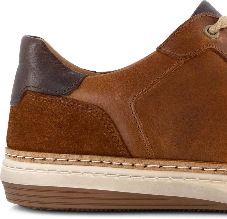 Travelin ' Northampton Casual leren herensneakers Veterschoen Cognac Bruin leer - Foto 4