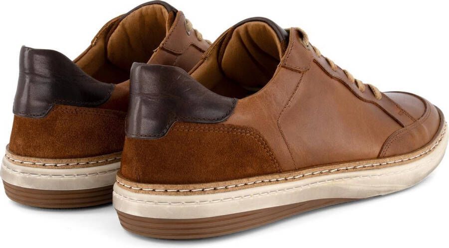 Travelin ' Northampton Casual leren herensneakers Veterschoen Cognac Bruin leer - Foto 6