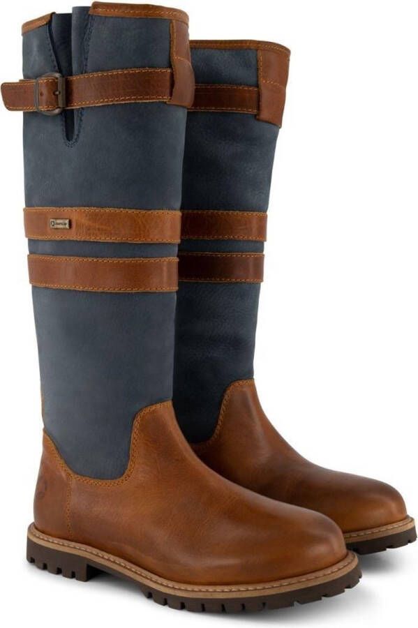 Travelin ' Norway Dames Wolgevoerde Outdoorlaars Waterdicht en Ademend Wandellaarzen Blauw Leer