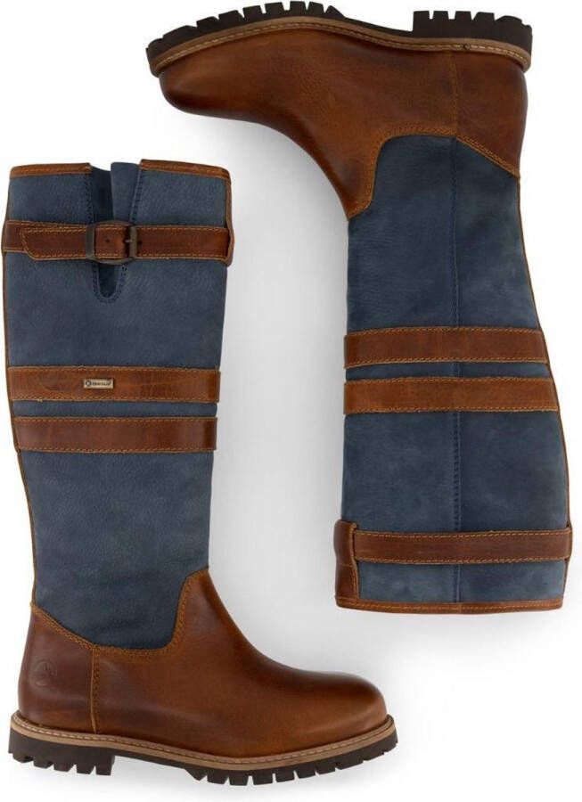 Travelin ' Norway Dames Wolgevoerde Outdoorlaars Waterdicht en Ademend Wandellaarzen Blauw Leer