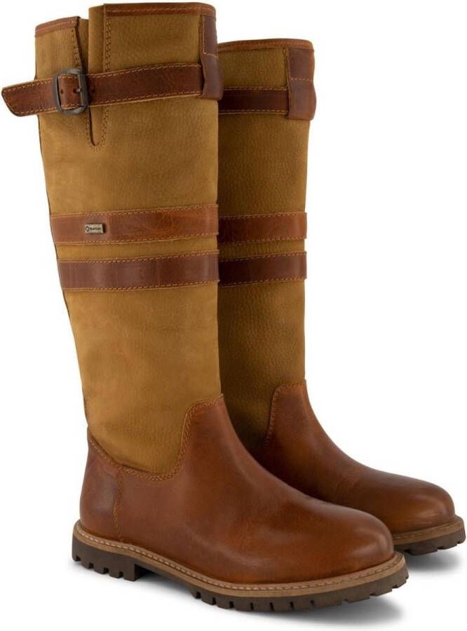 Travelin ' Norway Dames Wolgevoerde Outdoorlaars Waterdicht en Ademend Wandellaarzen Cognac Leer