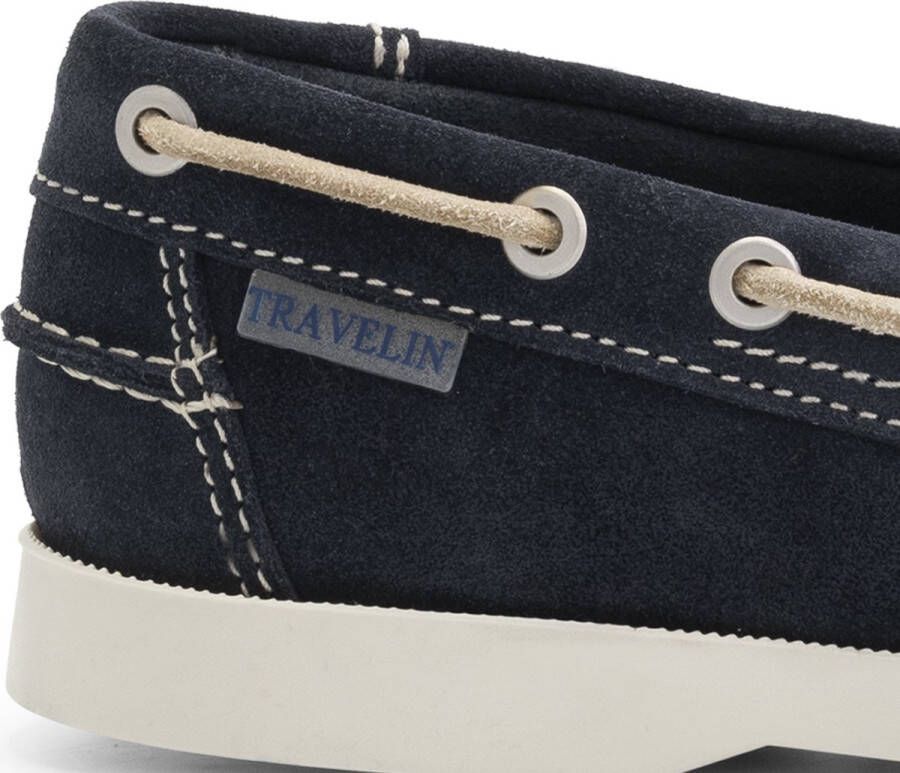 Travelin ' Penzance Damesschoenen mocassins Suede Leer instappers vrouwen Donkerblauw leer