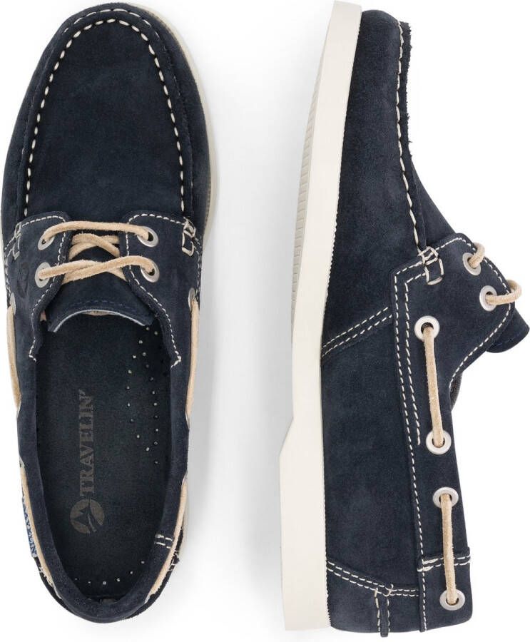 Travelin ' Penzance Damesschoenen mocassins Suede Leer instappers vrouwen Donkerblauw leer