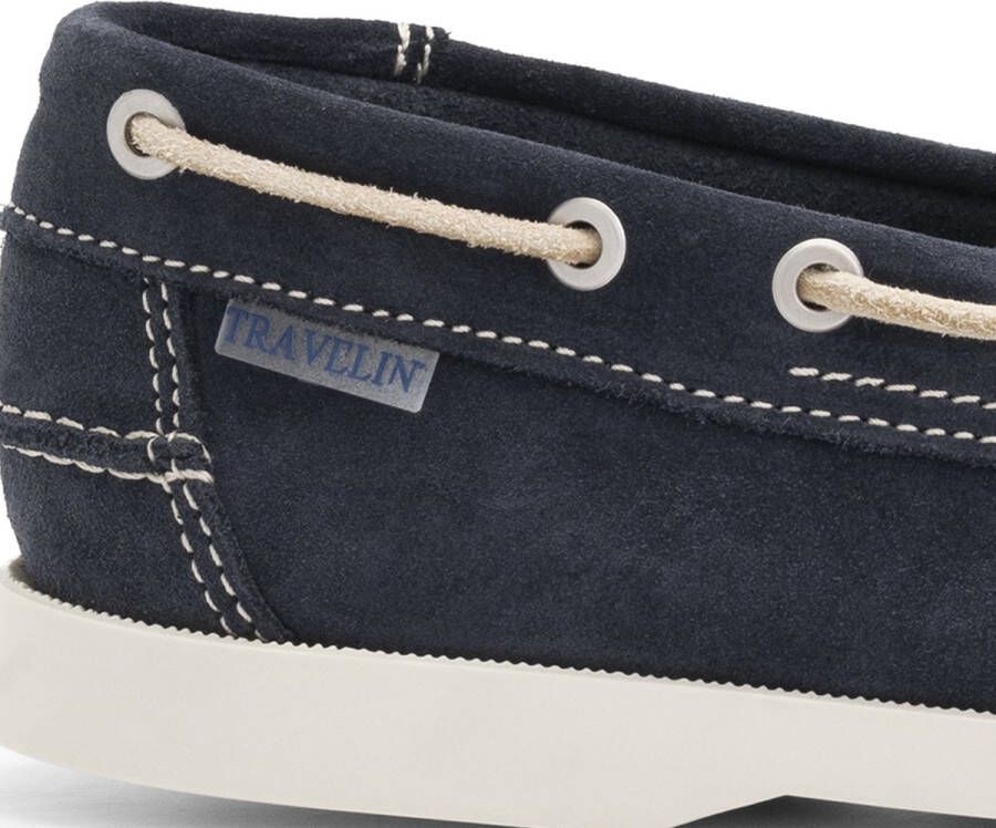 Travelin ' Penzance Herenschoenen mocassins Suede Leer instappers mannen Donkerblauw leer