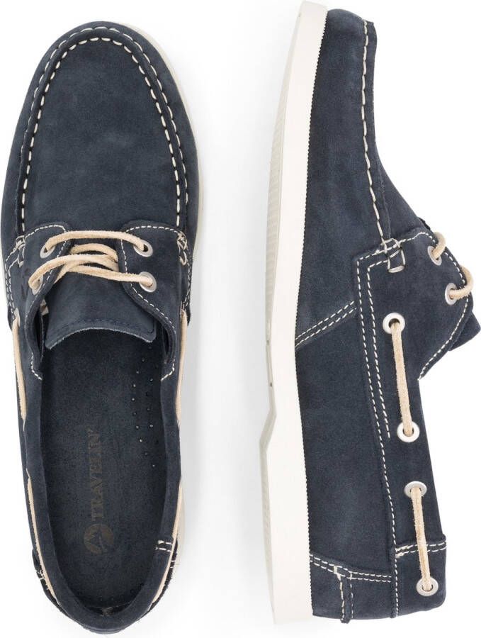 Travelin ' Penzance Herenschoenen mocassins Suede Leer instappers mannen Donkerblauw leer