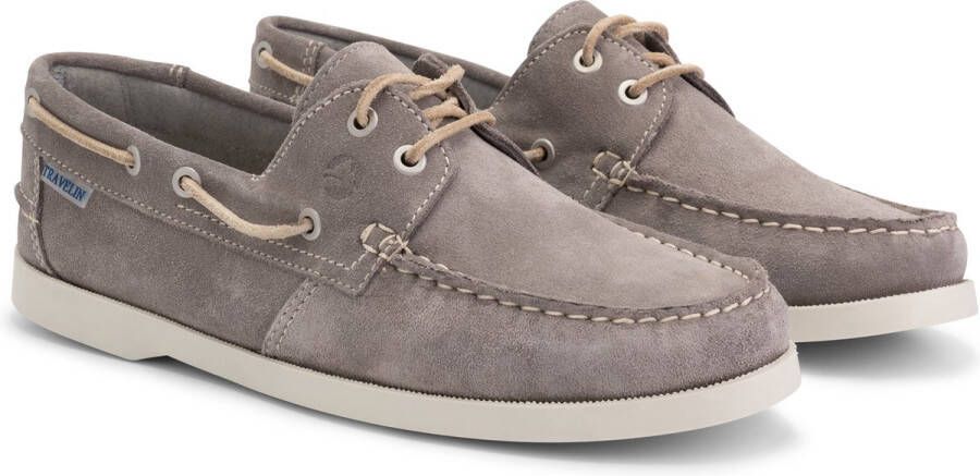 Travelin ' Penzance Herenschoenen mocassins Suede Leer instappers mannen Grijs leer