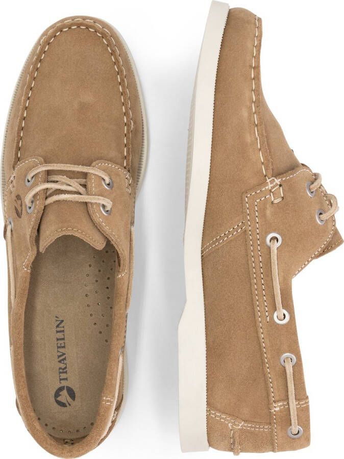 Travelin ' Penzance Herenschoenen mocassins Suede Leer instappers mannen Lichtbruin leer