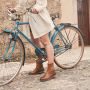 Travelin ' Pleubian Dames Leren Enkellaarzen Nette schoenen vrouwen Cognac Bruin Leer - Thumbnail 2