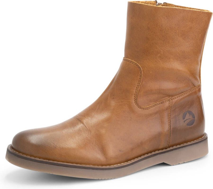 Travelin ' Pleubian Dames Leren Enkellaarzen Nette schoenen vrouwen Cognac Bruin Leer